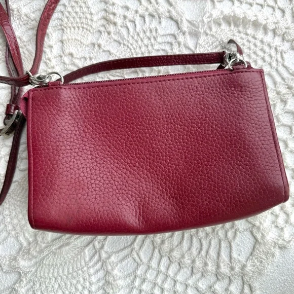 Y2k Brighton Red Leather Heart Wallet Crossbody Organizer Bag Coquette - Picture 2 of 5